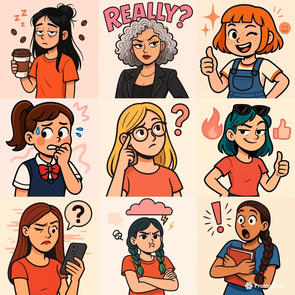 Expressive Cartoon Portrait Series