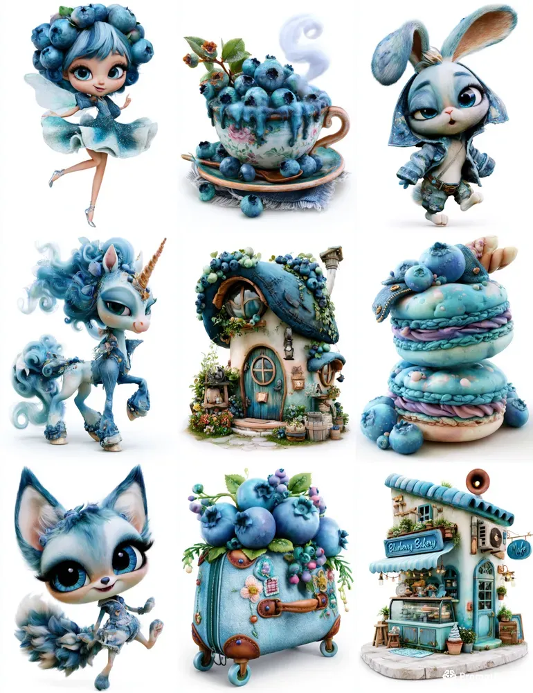 Blueberry Girl Clipart