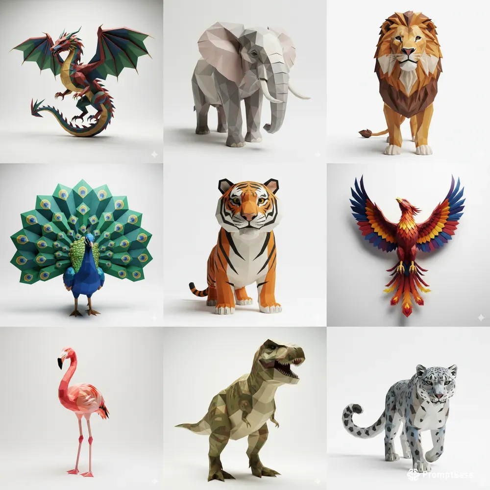 Geometric Lowpoly Animal Papercrafts