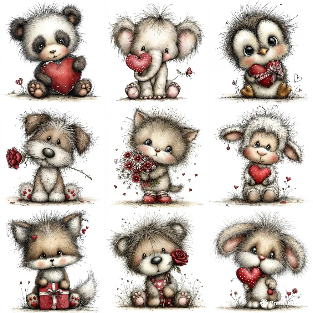 Nursery Animals Valentine Tshirt Clipart