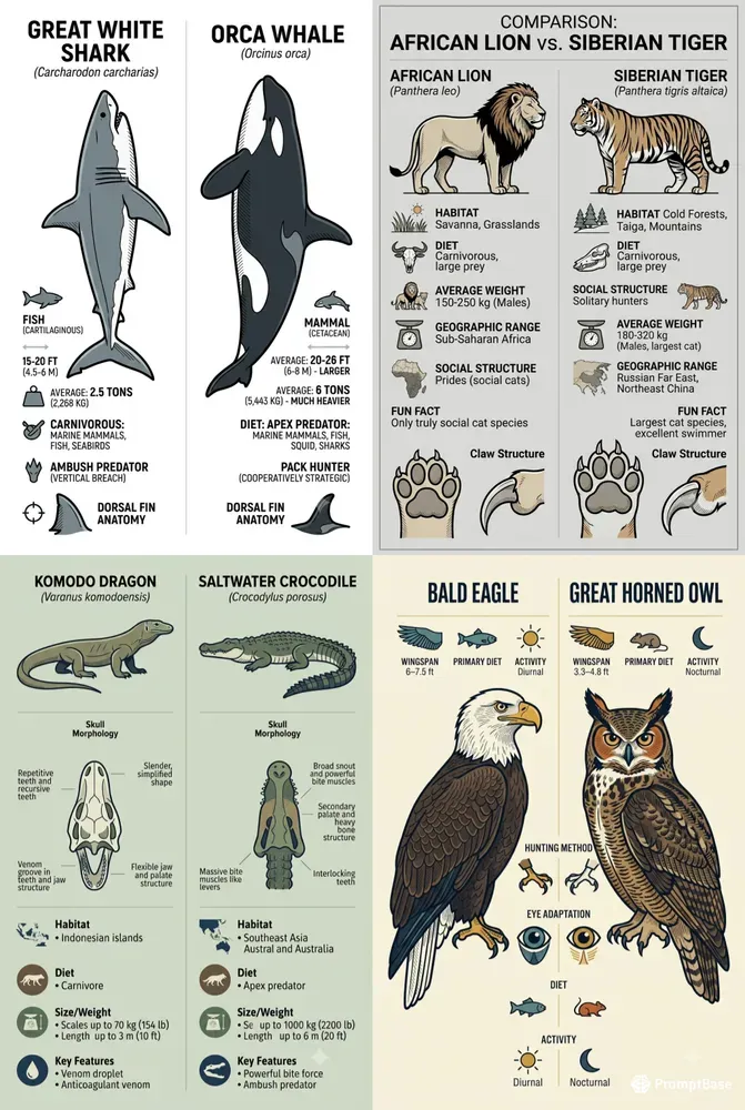Educational Predator Flashcard Assets