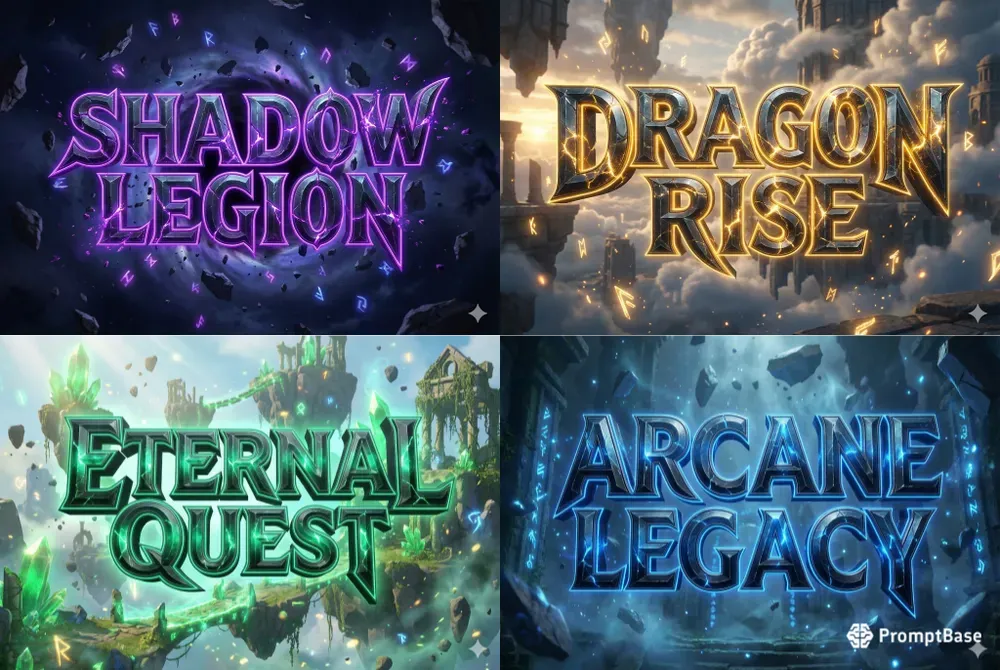 Cinematic Fantasy Game Title Logos