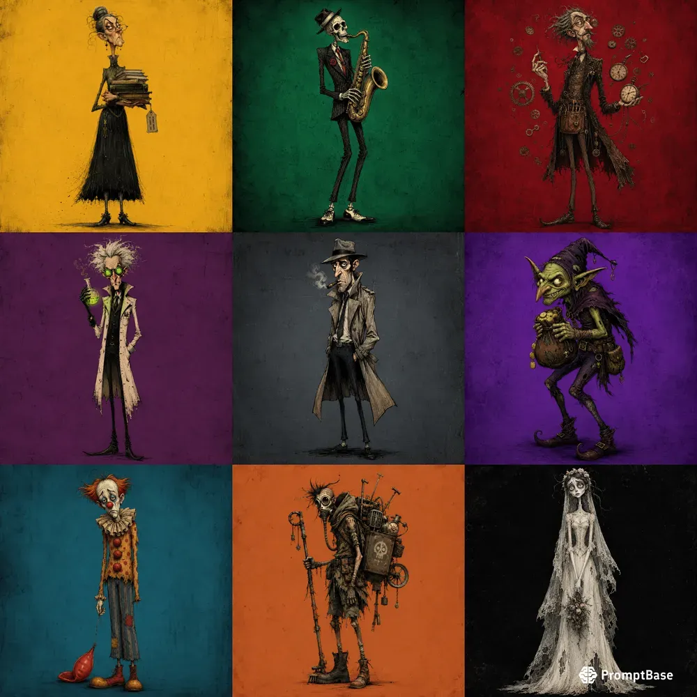 Quirky Elongated 2D Caricatures