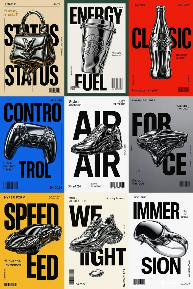 Luxury Chrome Editorial Posters