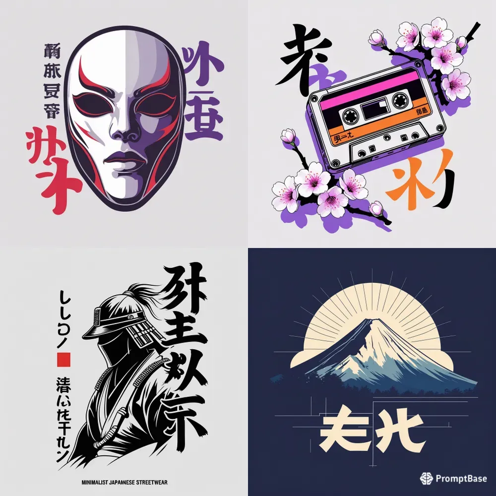 Minimalist Japanese Streetwear Vectors