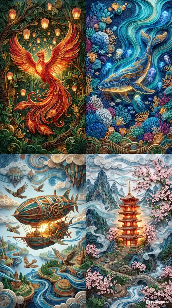 Intricate 3D Layered Paper Art Assets