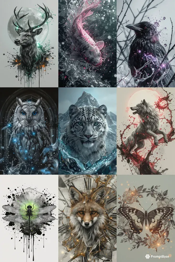 Ethereal Glowing Animal Art