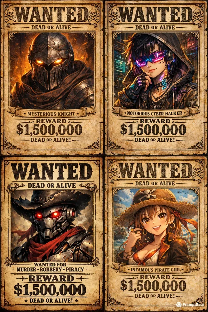 Anime Wanted Poster Generator