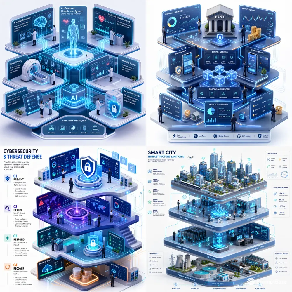 3D Isometric Tech Infographics