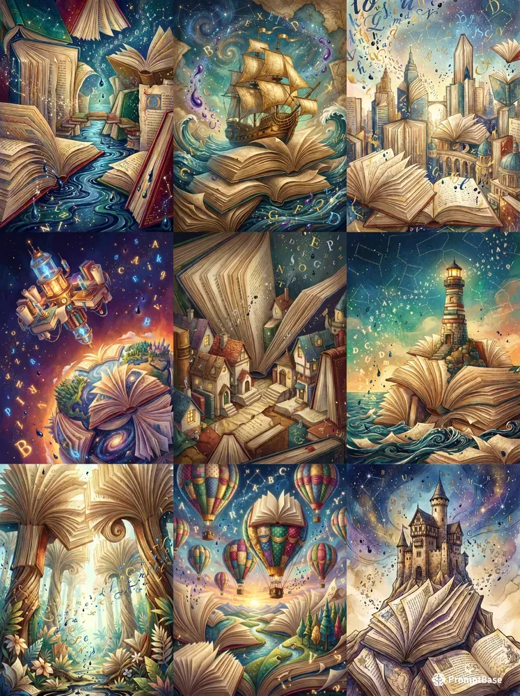 Surreal Book Landscapes Art