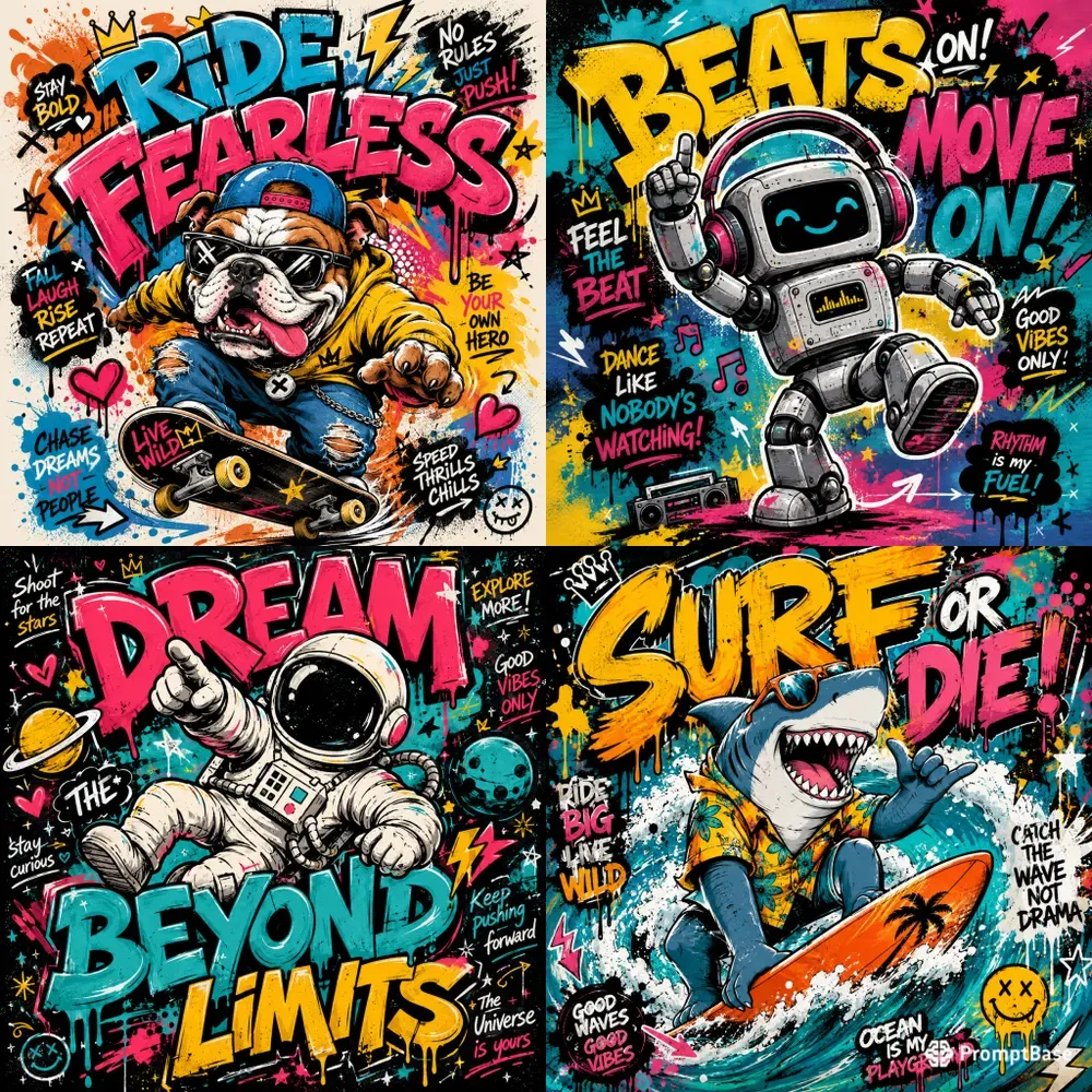 Bold Graffiti Character Posters