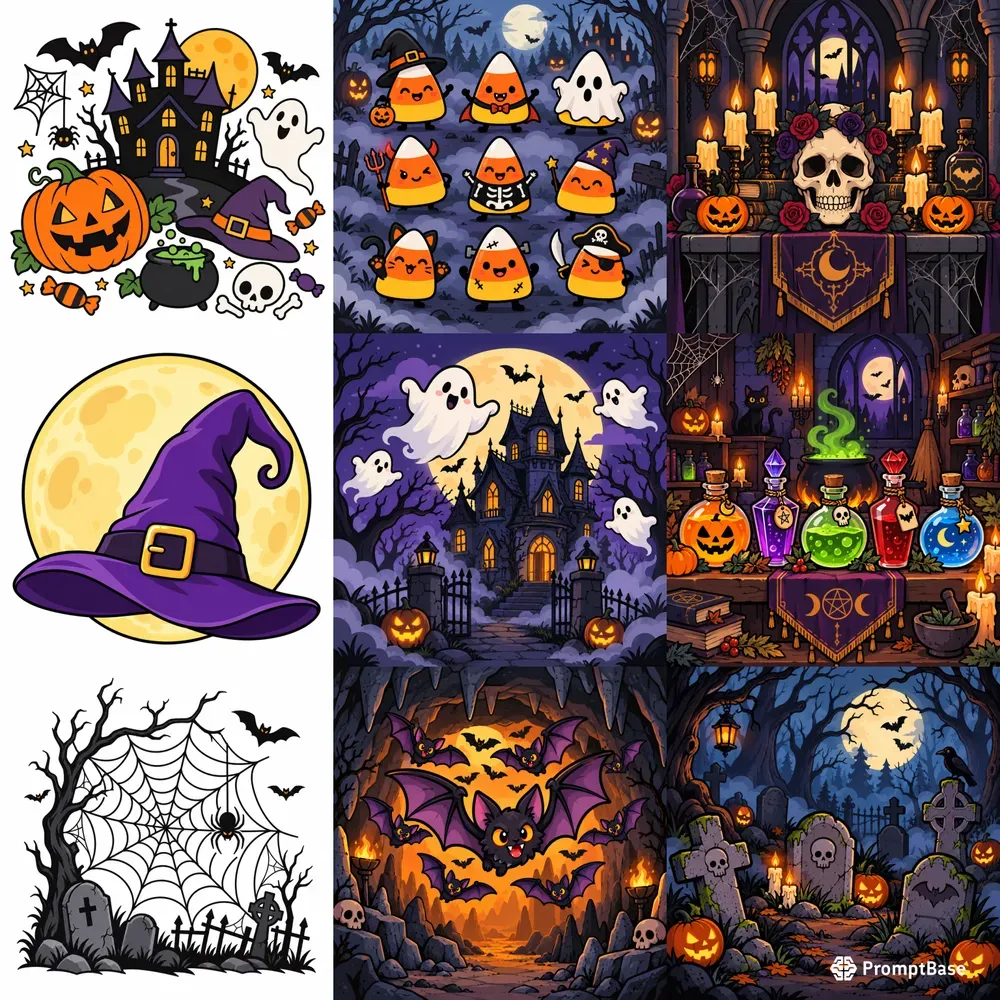 Spooky Halloween Prop Cliparts