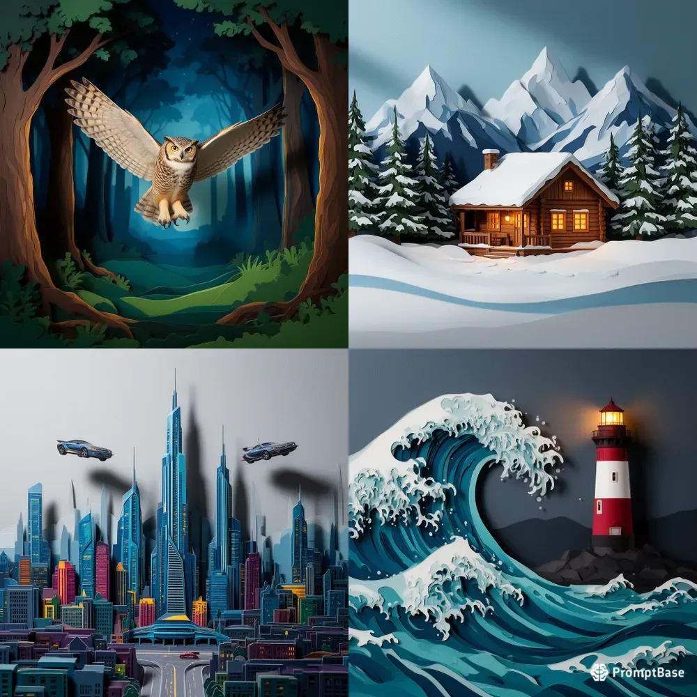 3D Layered Papercut Craft Art