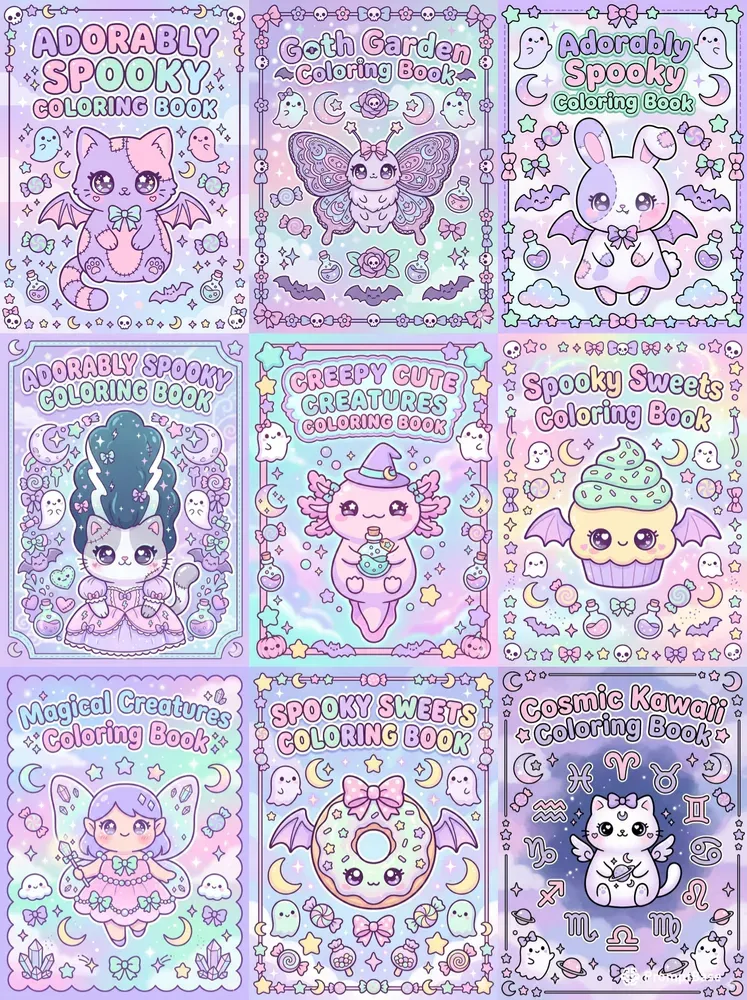 Kawaii Coloring Book Cover Generator