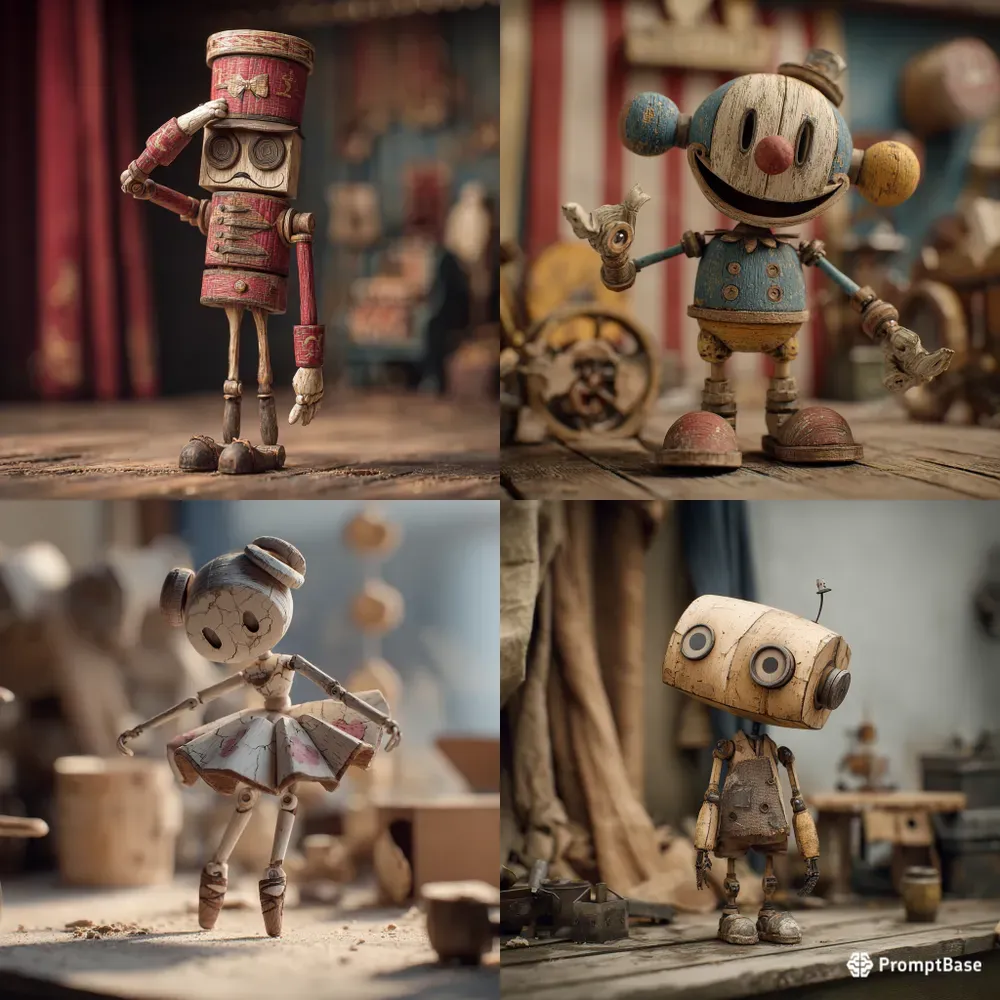 Carved Wood Stop Motion Characters
