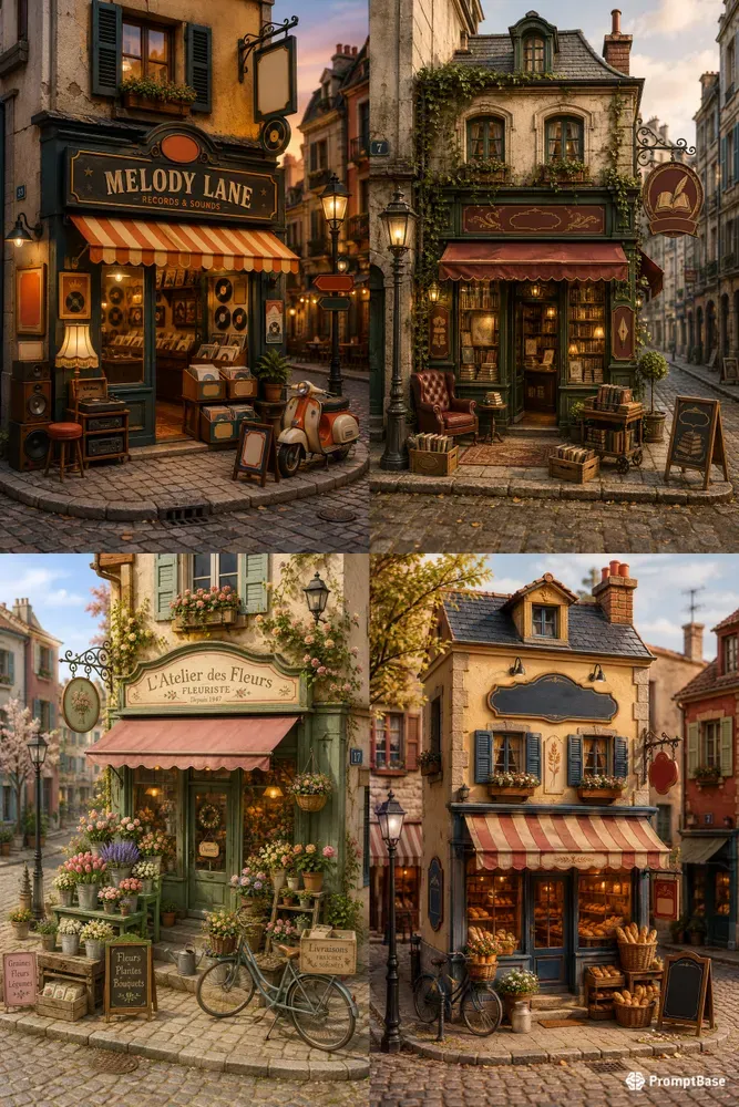 3D Vintage Shopfront Dioramas