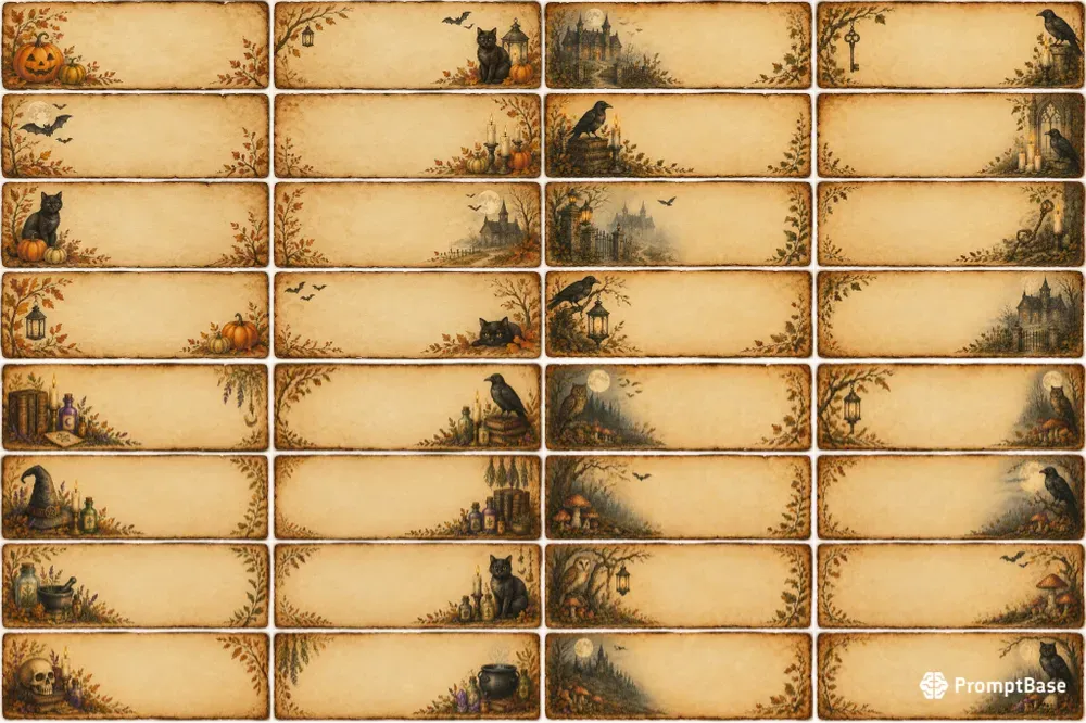 Halloween Parchment Cards
