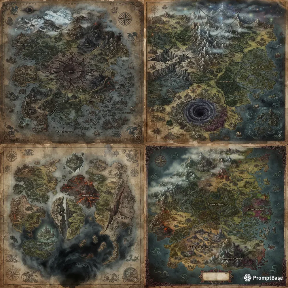 Dark Fantasy Realm Maps