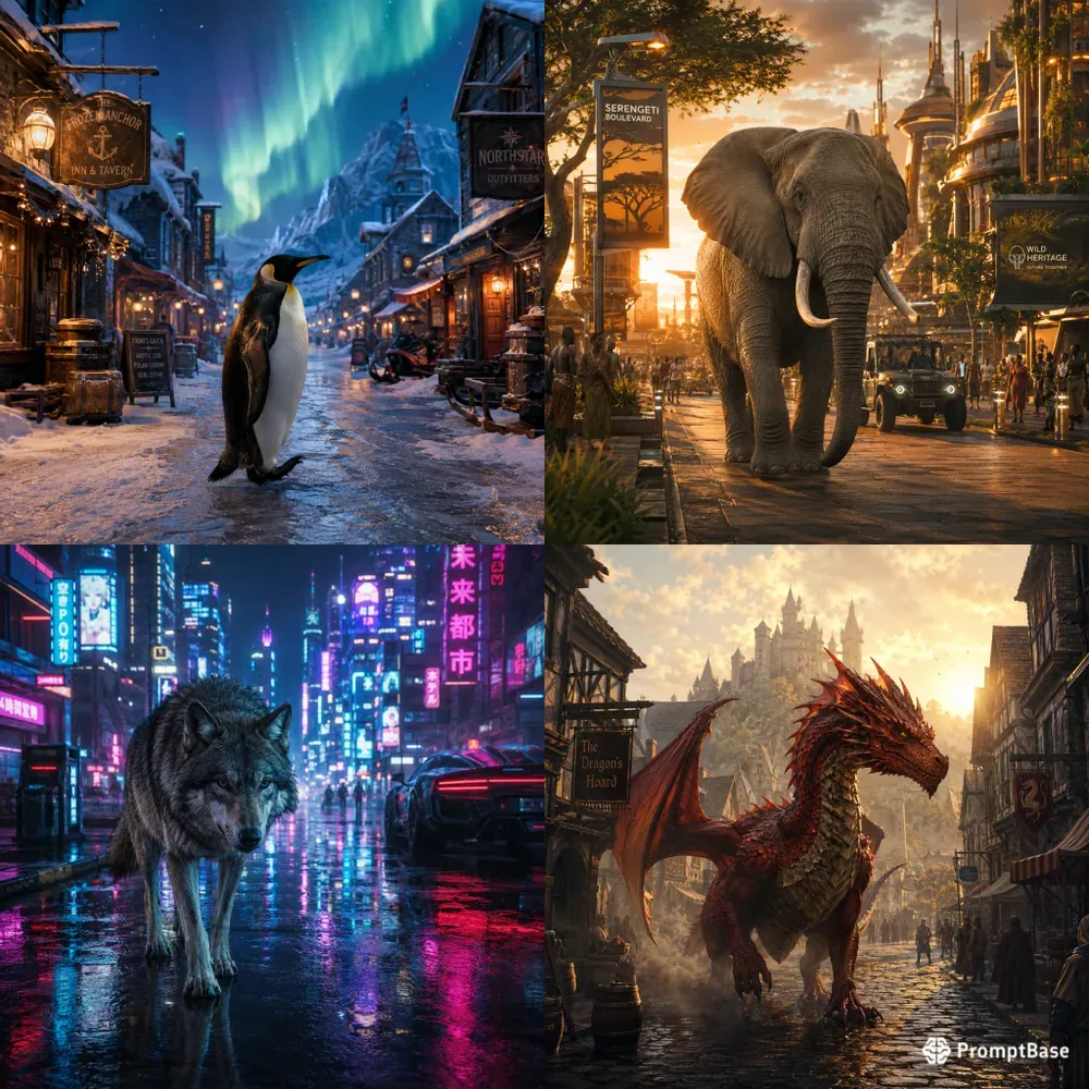 Living Creatures On Themed Streets