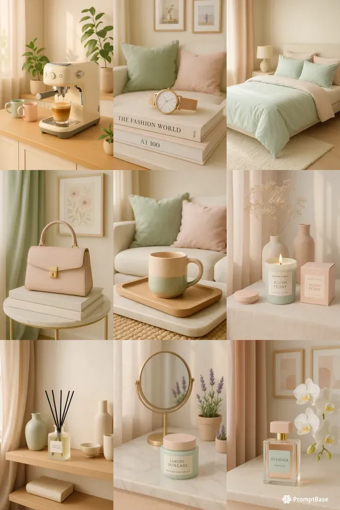 Soft Pastel Product Room Scenes