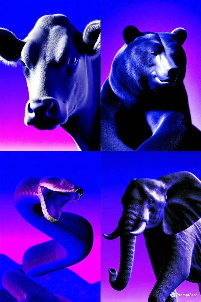 Purple Glow Animal Portraits