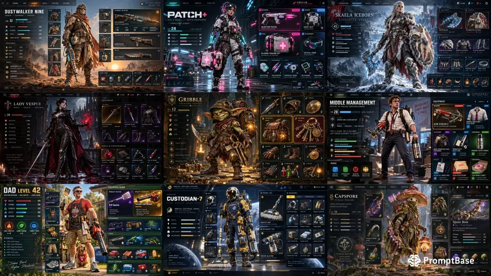 Character Loadout Screen Generator