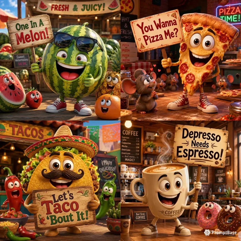 Funny Pun Object Characters