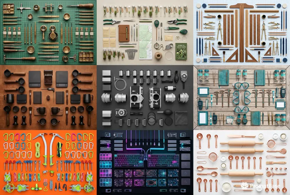 Organized Knolling Flat Lay Photos