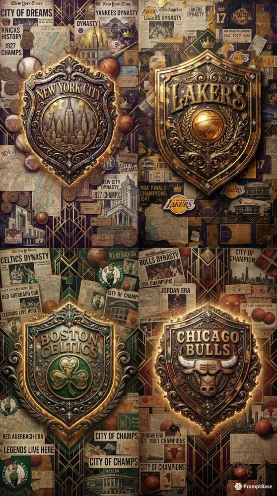 Luxury Vintage Sports Emblem Cards