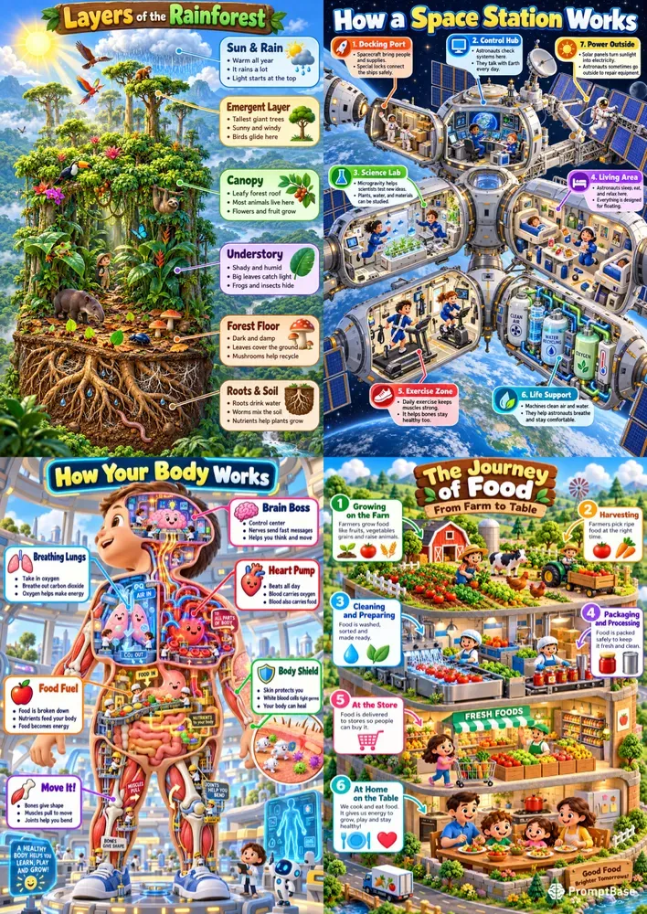 Kids 3D Learning Infographic Makers