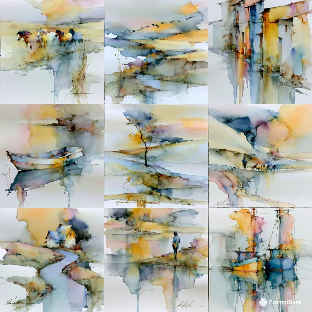 Expressive Watercolor Scenes