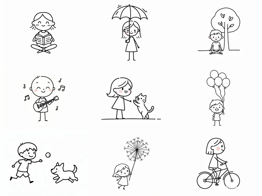 Minimalist Handdrawn Doodle Illustrations