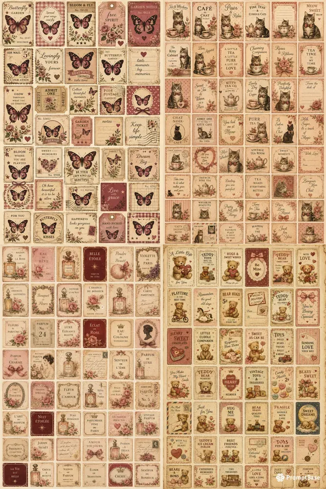 Retro Cherry Scrapbook Sticker Sheets
