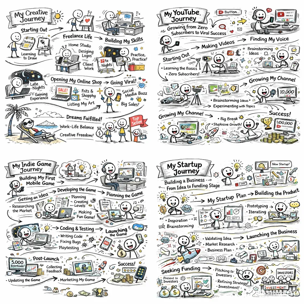 Creative Journey Infographic Story Packs