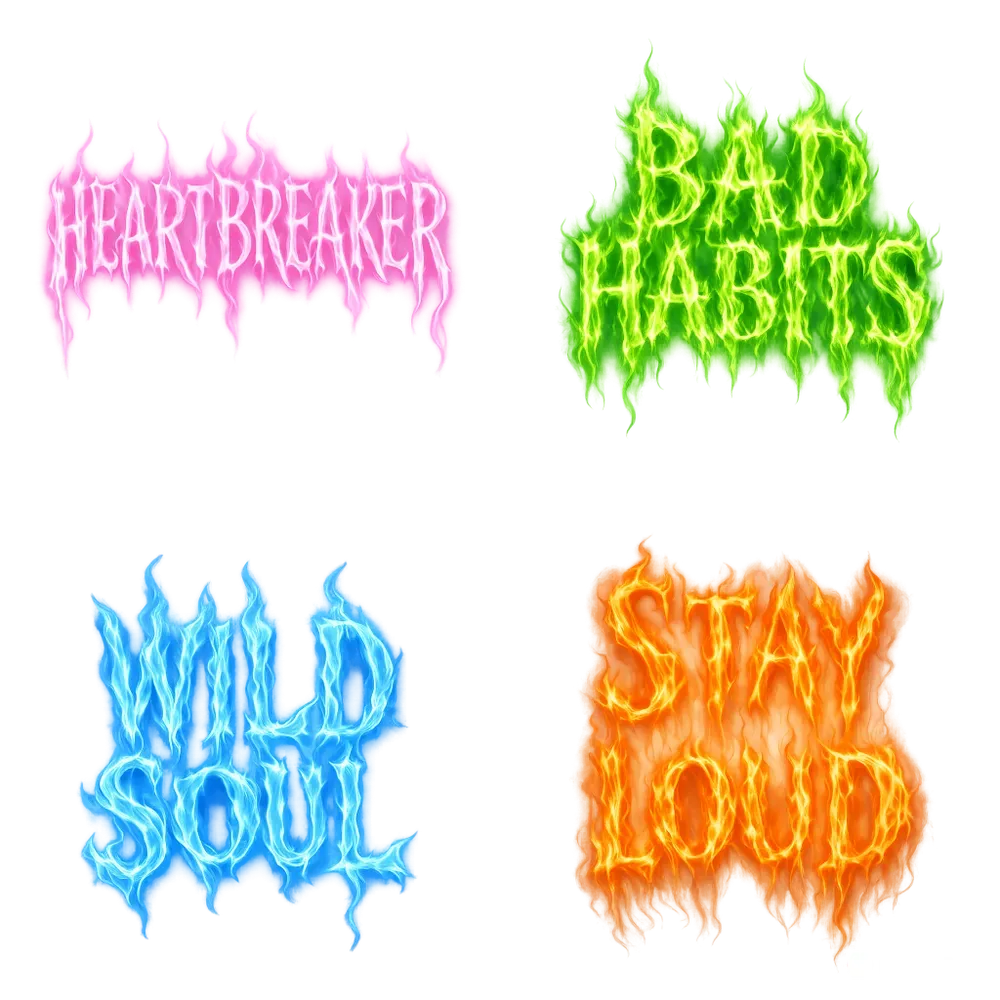 Ethereal Flames Words For Tshirts