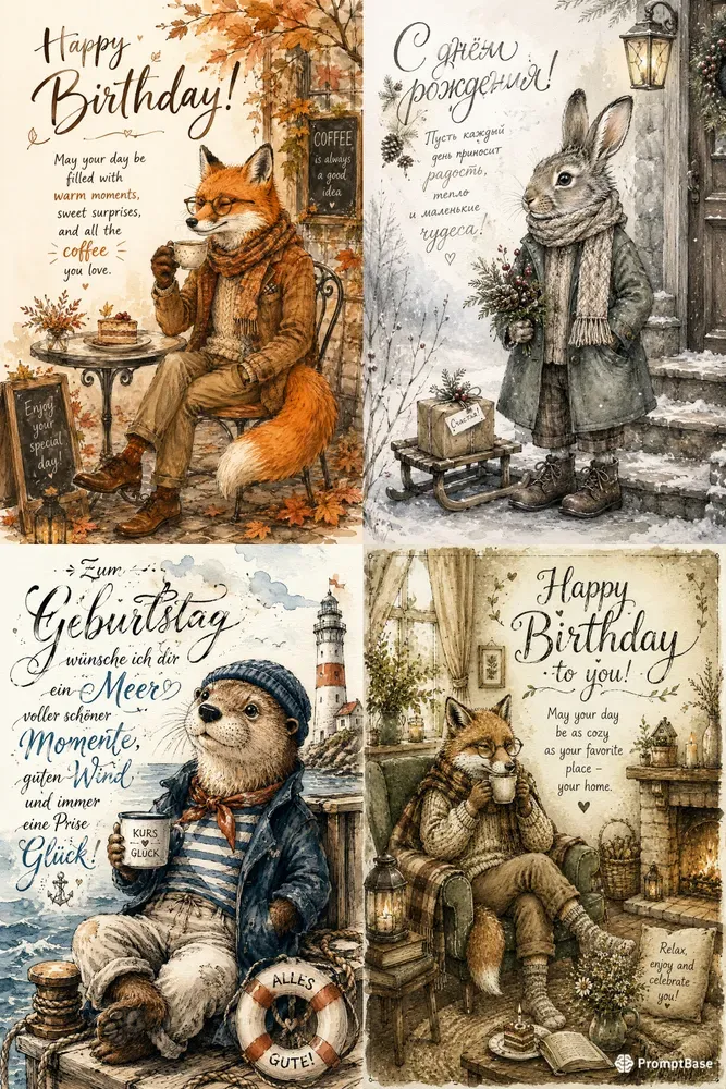 Watercolor Birthday Cards