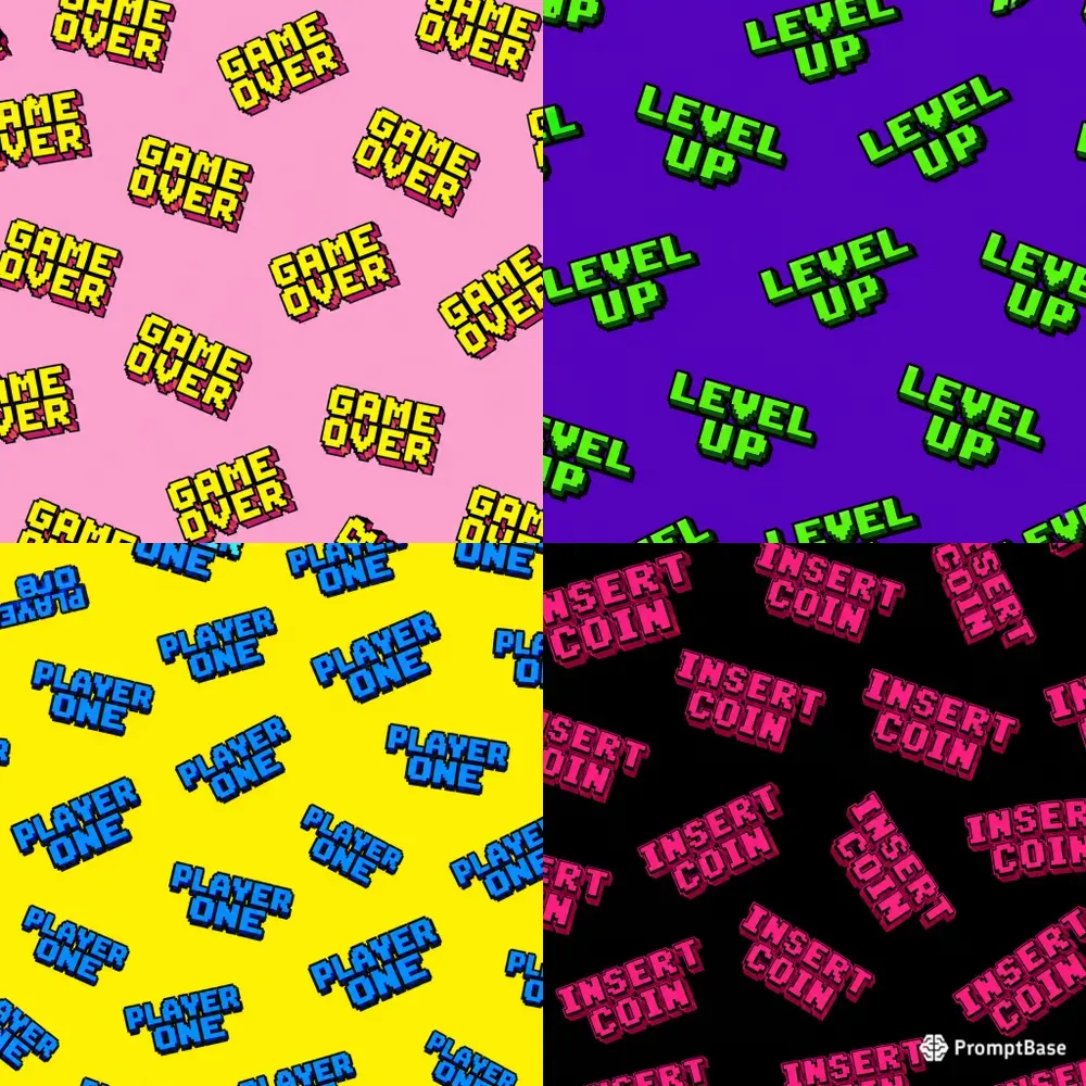 8 Bit Retro Pixel Font Textures