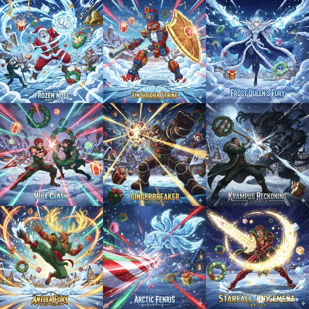 Christmas Anime Battle Scenes