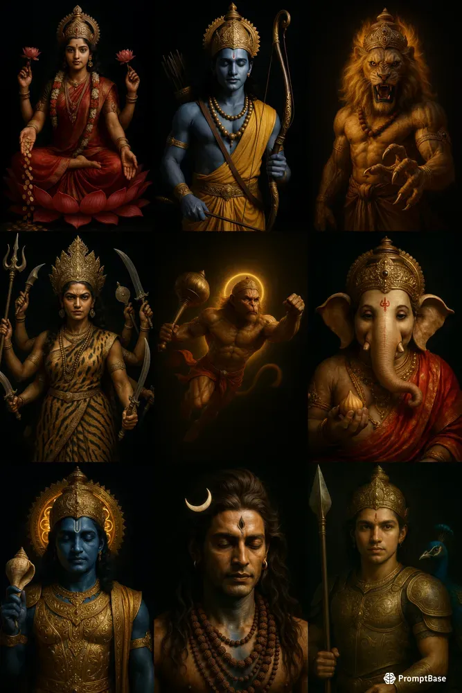 Divine Hindu God Portraits