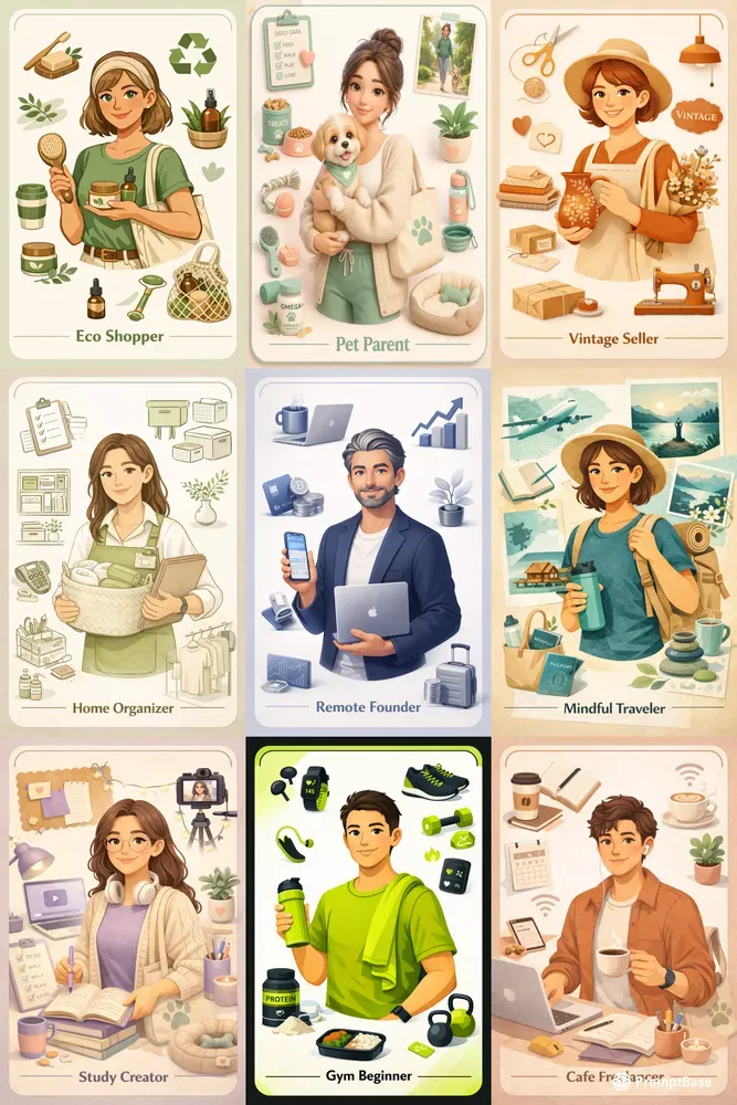User Persona Avatar Cards