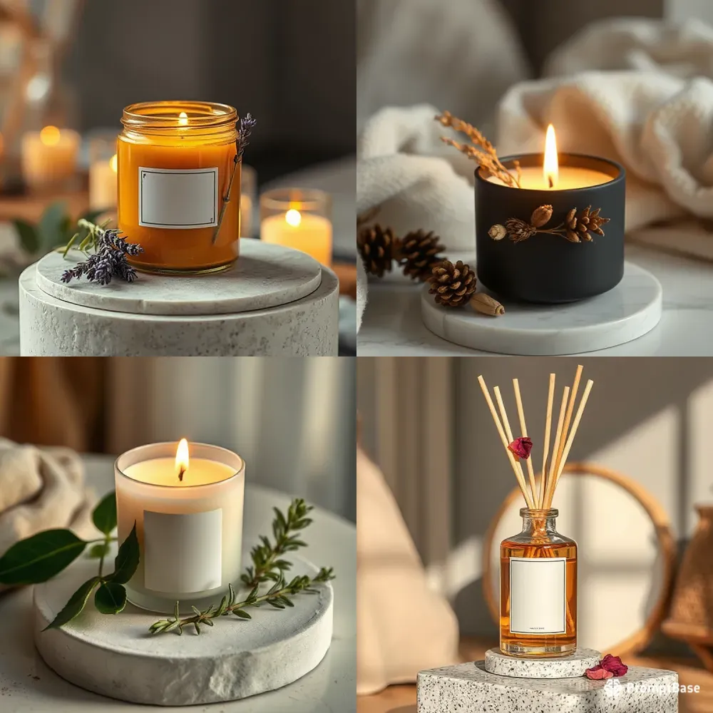 Soy Wax Candle Diffuser Mockups