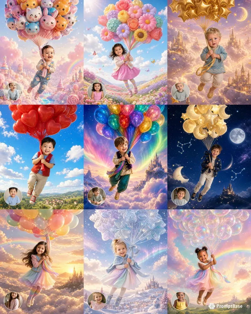 Kids Balloon Flight Storybook Photos