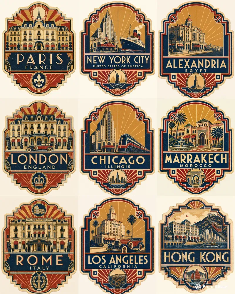 Retro Travel Luggage Label Generator