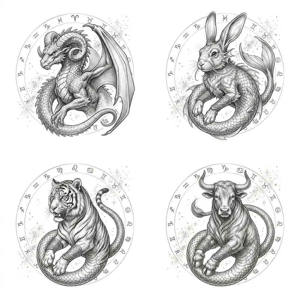 Pencil Sketch Zodiac Animal Merchandise