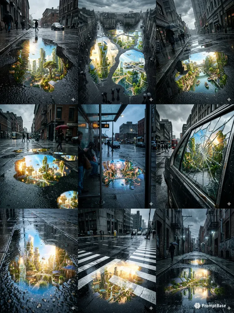 Solarpunk Reflections After Rain