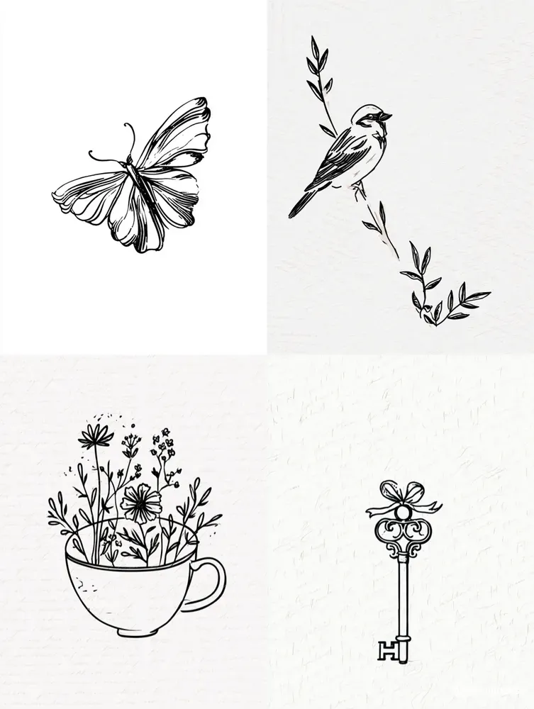 Vintage Dreamline Ink Illustrations