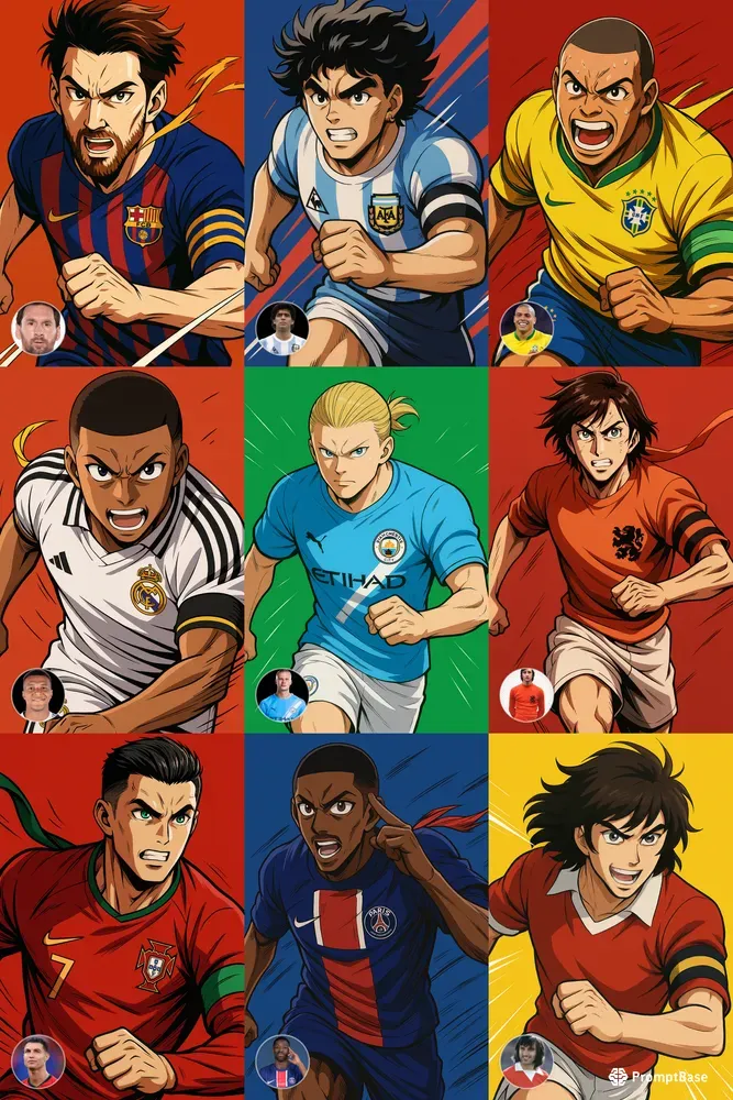 Anime Illustrations Of A Soccer Player