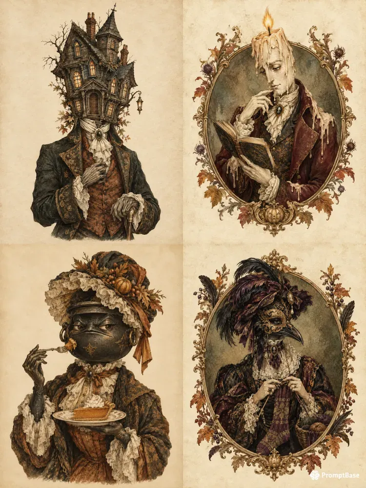 Vintage Surreal Halloween Portraits