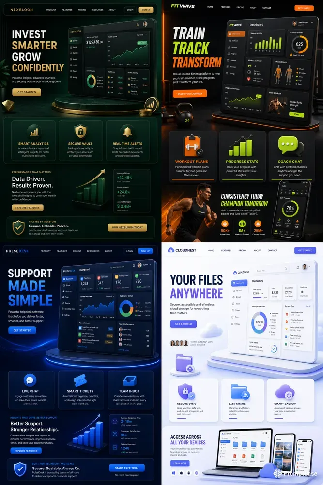 3D Saas Landing Page Studios