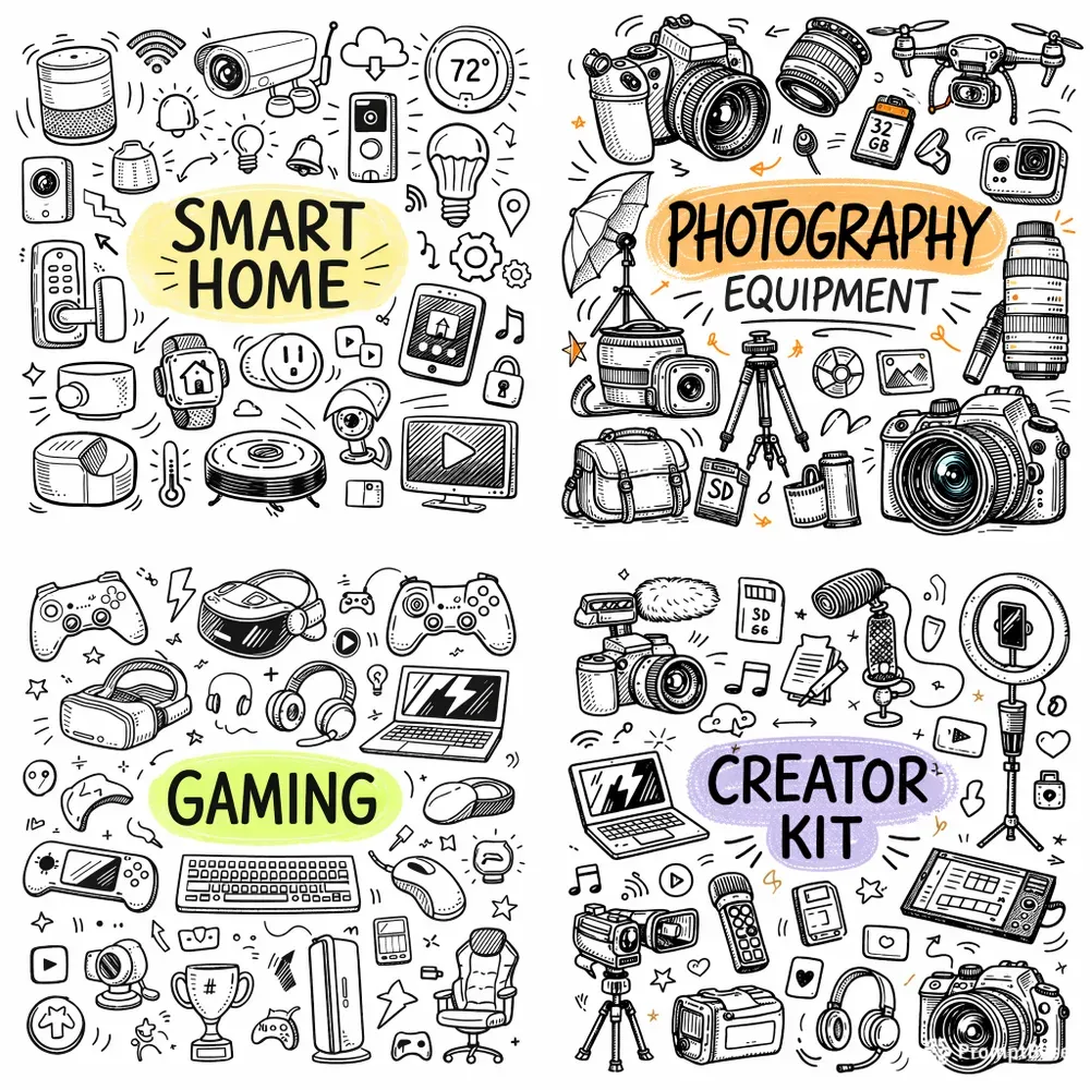 Hand Drawn Gadget Doodles